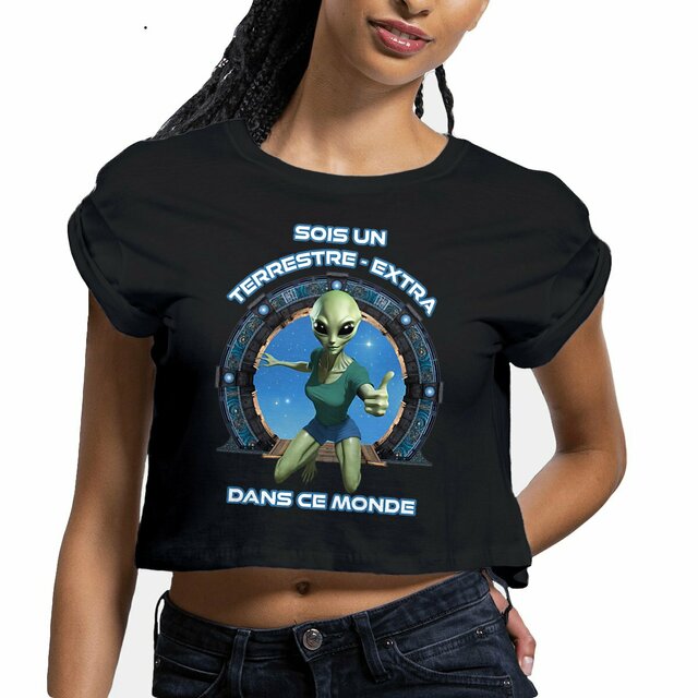 Image front ❀ Crop Top Léger Femme ~Premium+ ✦ ZETA (EXTRA-TERRESTRE) [🌐 FR] ✨