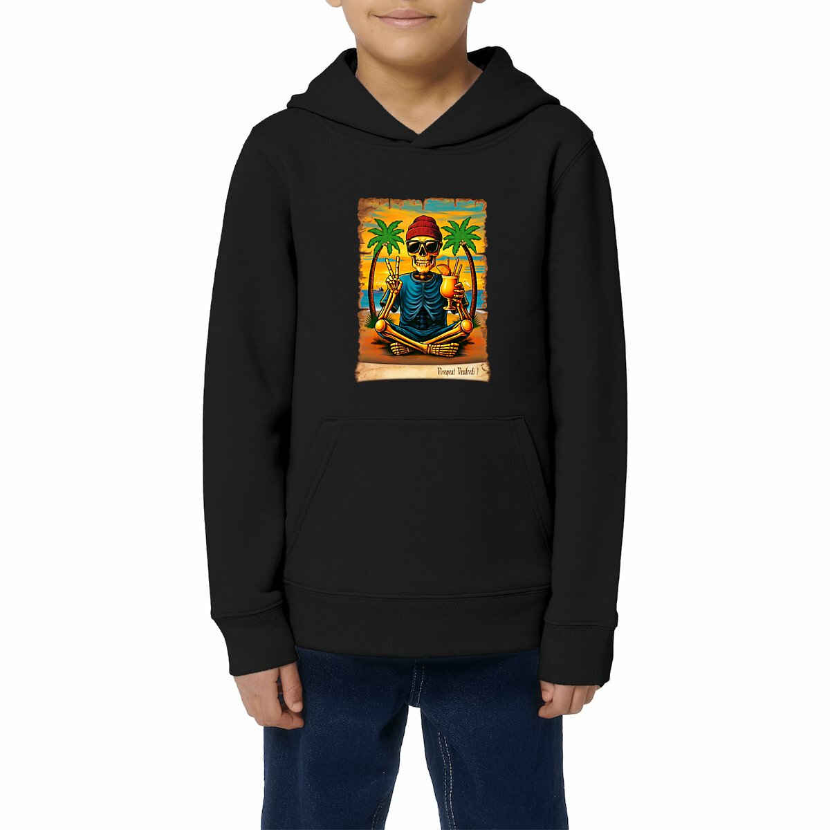 Image front ❀ Sweat-Shirt Épais à Capuche Unisexe Enfant ~Premium+ ✦ VIVEMENT VENDREDI ! [🌐 FR] ✨