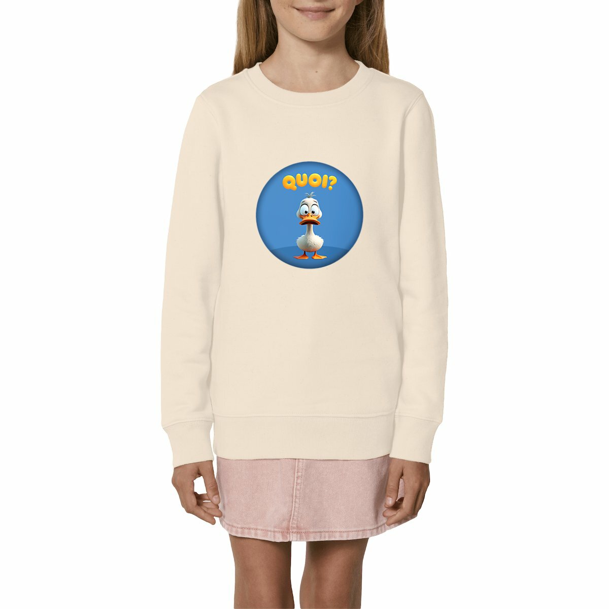 Image front ❀ Sweat-Shirt Épais Unisexe Enfant ~Premium+ ✦ PETIT CANARD [🌐 FR] ✨