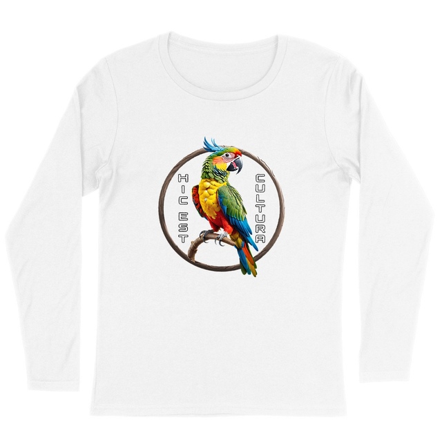 Image back ❀ T-Shirt Léger Femme Manches longues ~Premium ✦ PERROQUET [🌐 LAT] ✨