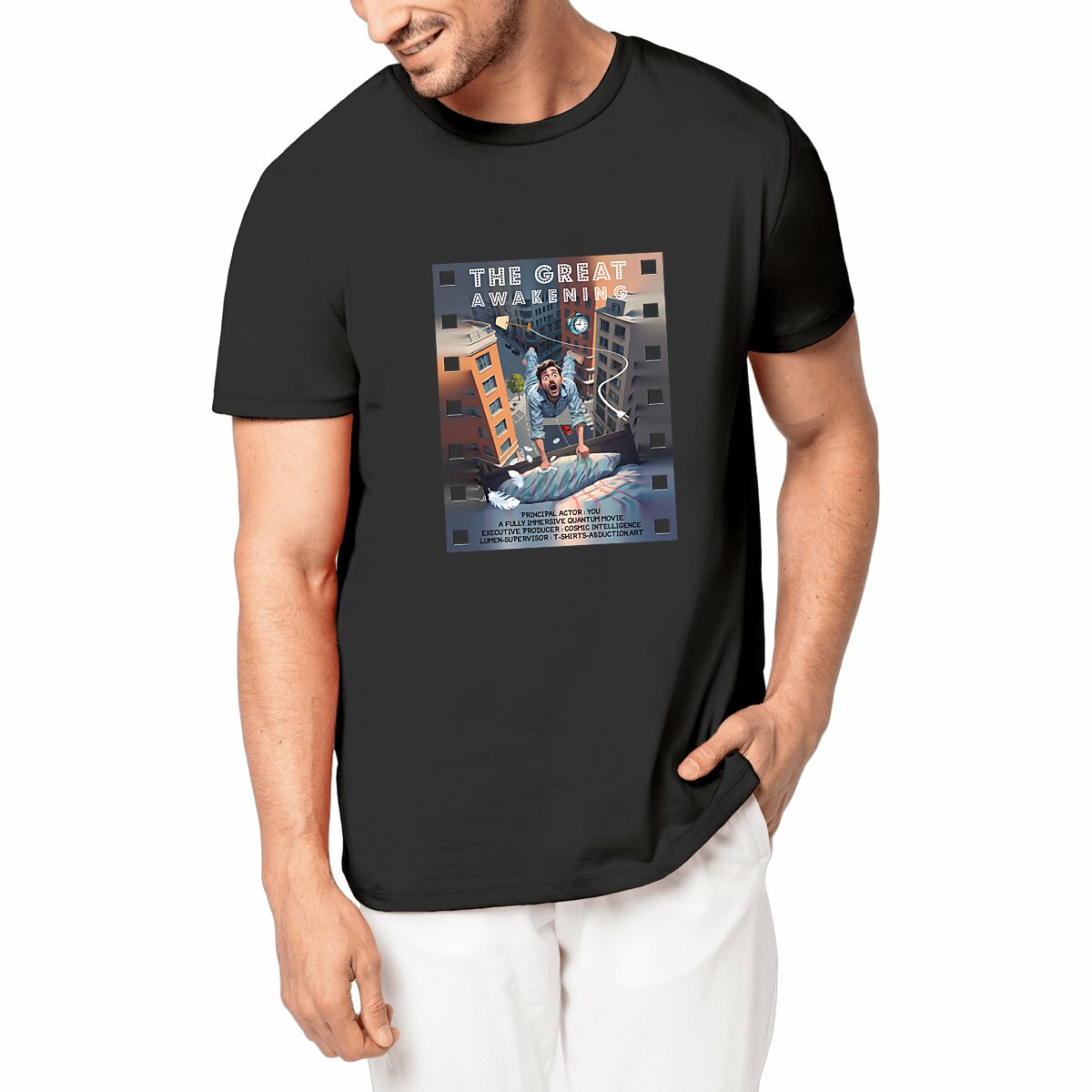 Image front ❀ T-Shirt Unisexe Mi-Épais Made in Portugal ~Premium ✦ THE GREAT AWAKENING [🌐 EN] ✨