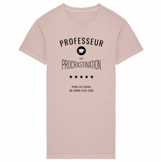 Image back ❀ Robe T-Shirt Mi-Épaisse Vintage Oversize Femme ~Premium+ ✦ PROCRASTINATION [🌐 FR] ✨
