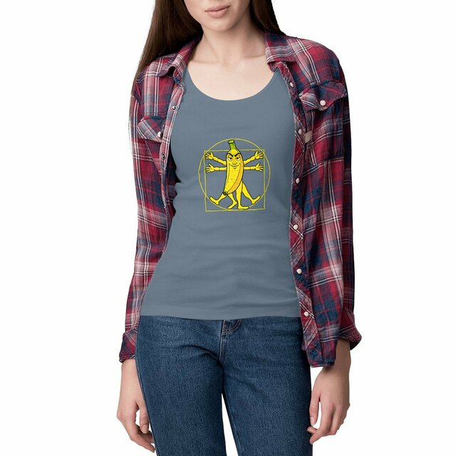 Image front ❀ Débardeur Mi-Léger Femme Cintré ~Premium ✦ LA BANANE DE VITRUVE [🌐 FR] ✨