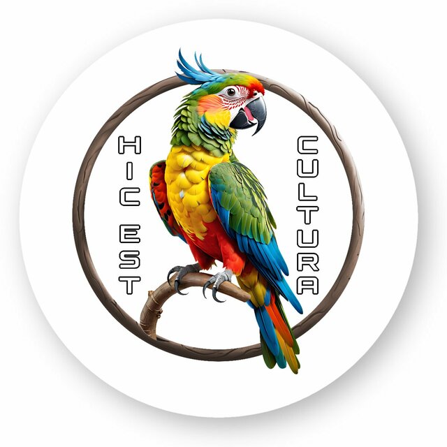 Image front ❀ Autocollant Rond / Sticker ~Premium ✦ PERROQUET [🌐 LAT] ✨