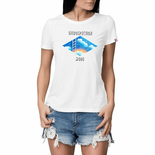 Image front ❀ T-Shirt Mi-Épais Femme Made in France ~Premium+ ✦ INTROSPECTION MODE [🌐 INT] ✨