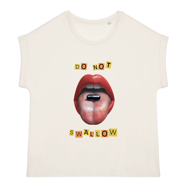 Image back ❀ T-Shirt Mi-Léger Femme Manches à Revers ~Premium ✦ BLACK PILL - NE PAS AVALER [🌐 EN] ✨