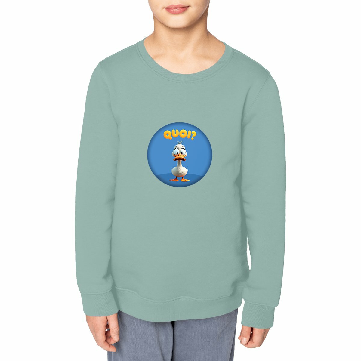 Image front ❀ Sweat-Shirt Standard Unisexe Enfant ~Premium ✦ PETIT CANARD [🌐 FR] ✨