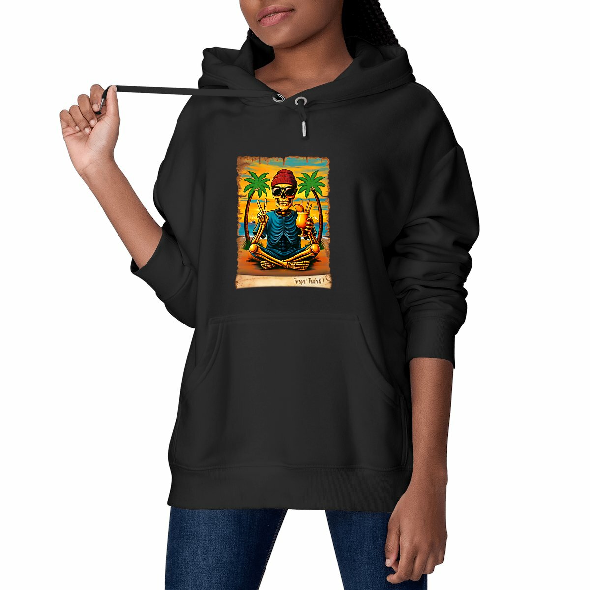 Image front ❀ Sweat-Shirt Épais à Capuche Unisexe ~Premium+ ✦ VIVEMENT VENDREDI ! [🌐 FR] ✨