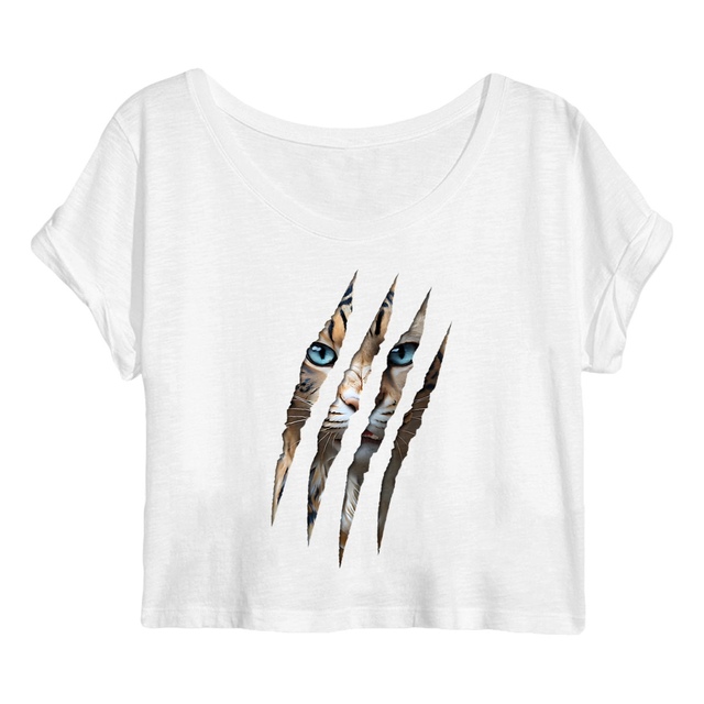 Image back ❀ Crop Top Léger Femme ~Premium+ ✦ LA GRIFFE DU CHAT [🌐 INT] ✨