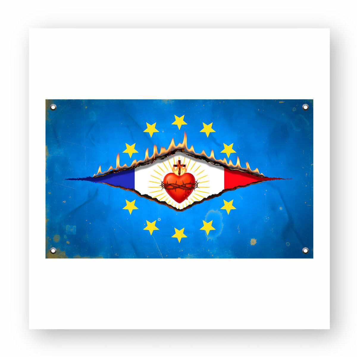 Image front ❀ Autocollant Carré / Sticker ~Premium ✧ DÉCHIRURE FRANCE/EUROPE [🌐 FR] ✨