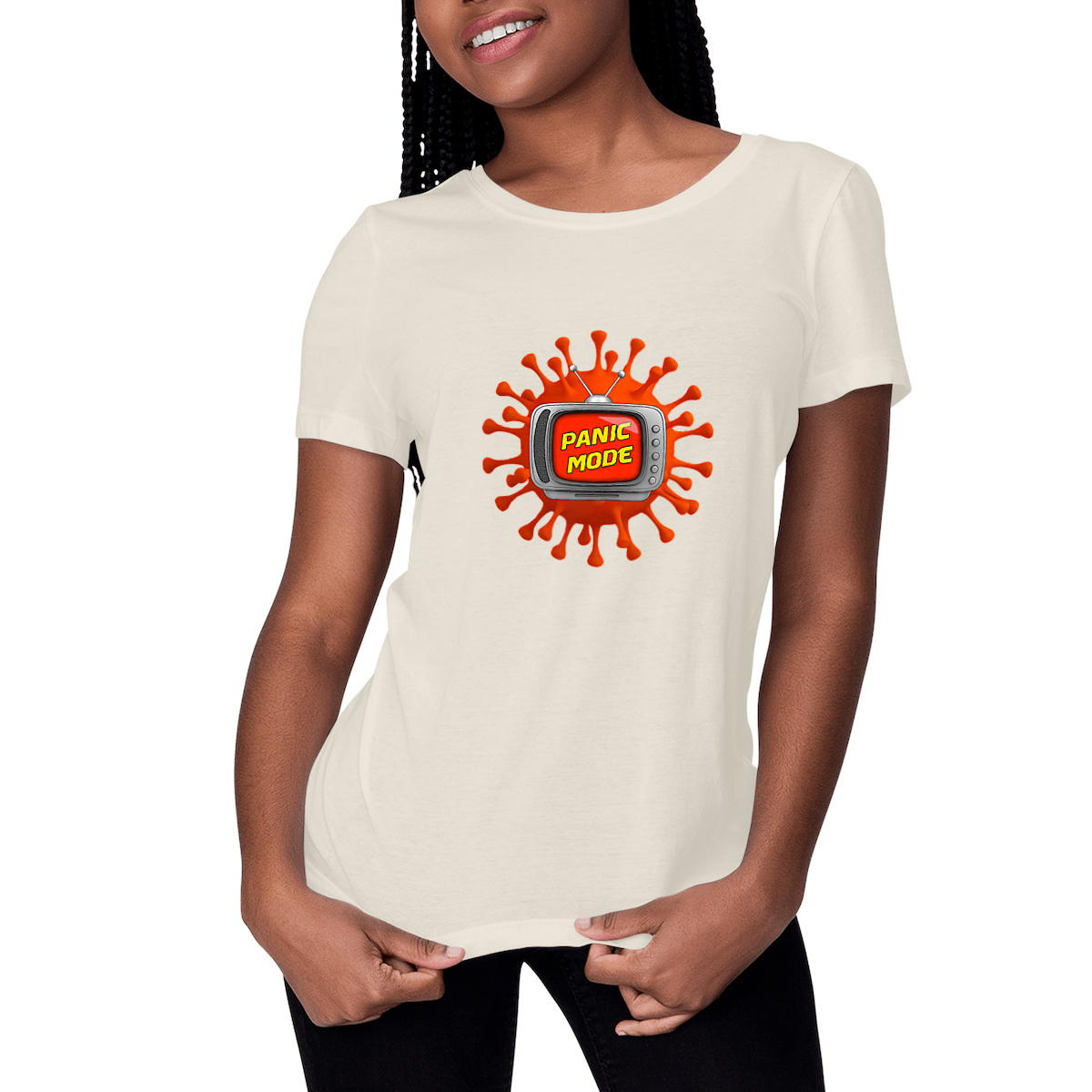 Image front ❀ T-Shirt Mi-Léger Femme ~Premium+ ✦ PANIC MODE [🌐 FR] ✨