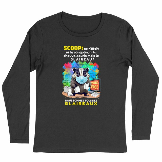 Image back ❀ T-Shirt Léger Femme Manches longues ~Premium ✦ PANIC MODE [🌐 FR] ✨