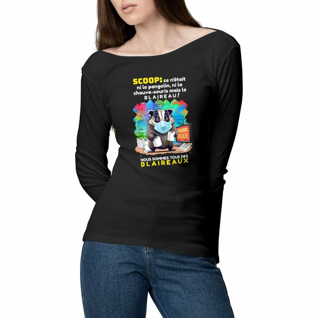Image front ❀ T-Shirt Léger Femme Manches longues ~Premium ✦ PANIC MODE [🌐 FR] ✨