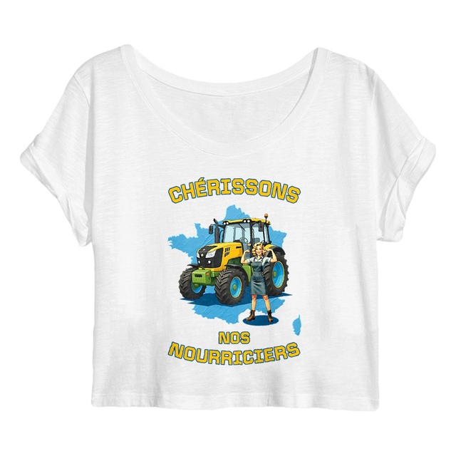 Image back ❀ Crop Top Léger Femme ~Premium+ ✧ SOUTENONS NOS FERMES [🌐 FR] ✨