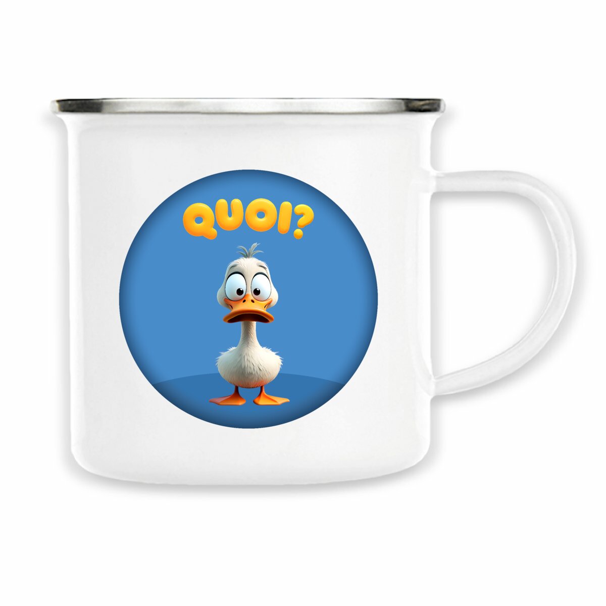 Image front ❀ Mug Metal Imprimé Sur Chaque Côté ~Vintage ✦ PETIT CANARD [🌐 FR] ✨