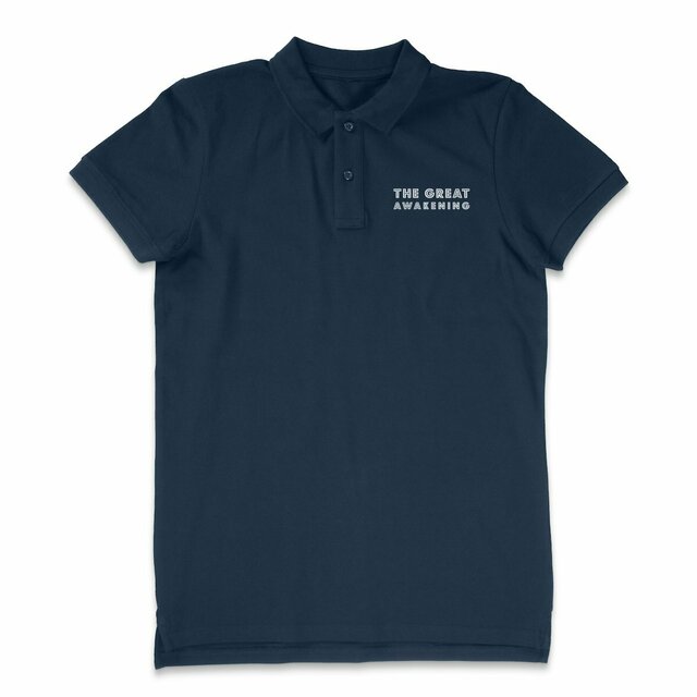 Image back ❀ Polo Mi-Épais Homme ~Premium Visuel Devant & au Dos ✦ THE GREAT AWAKENING [🌐 EN] ✨