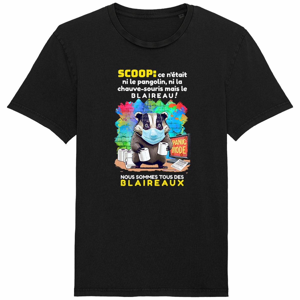 Image back ❀ T-Shirt Mi-Léger Unisexe Vintage ~Premium ✦ PANIC MODE [🌐 FR] ✨