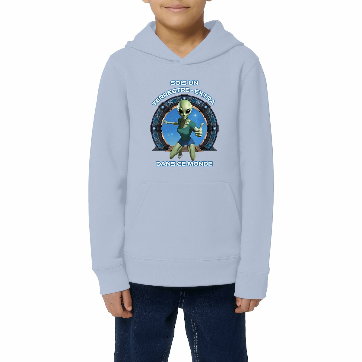 Image front ❀ Sweat-Shirt Épais à Capuche Unisexe Enfant ~Premium+ ✦ ZETA (EXTRA-TERRESTRE) [🌐 FR] ✨