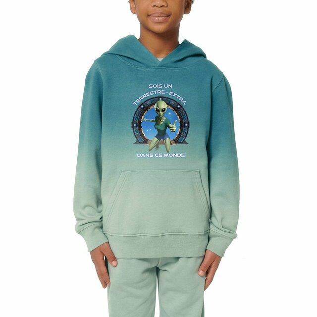 Image front ❀ Sweat à Capuche Standard Oversize Dip Dye Enfant Unisexe ~Premium+ ✦ ZETA (EXTRA-TERRESTRE) [🌐 FR] ✨
