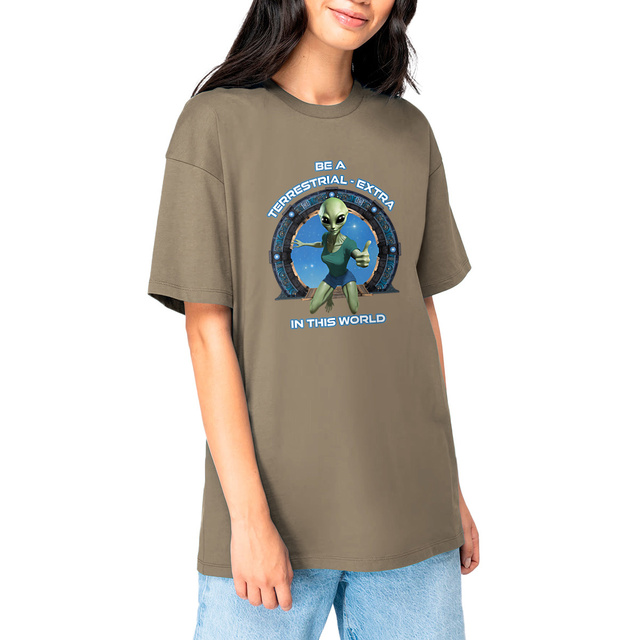 Image front ❀ T-Shirt Épais Unisexe Oversize ~Premium+ ✦ ZETA (ALIEN) [🌐 EN] ✨