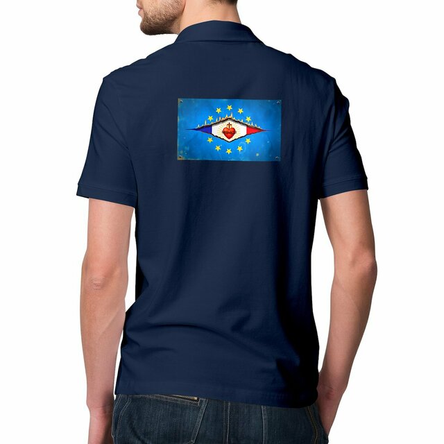 Image front ❀ Polo Mi-Épais Homme ~Premium Visuel Devant & au Dos ✧ DÉCHIRURE FRANCE/EUROPE [🌐 FR] ✨