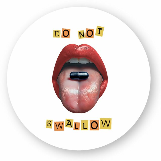 Image front ❀ Autocollant Rond / Sticker ~Premium ✦ BLACK PILL - NE PAS AVALER [🌐 EN] ✨