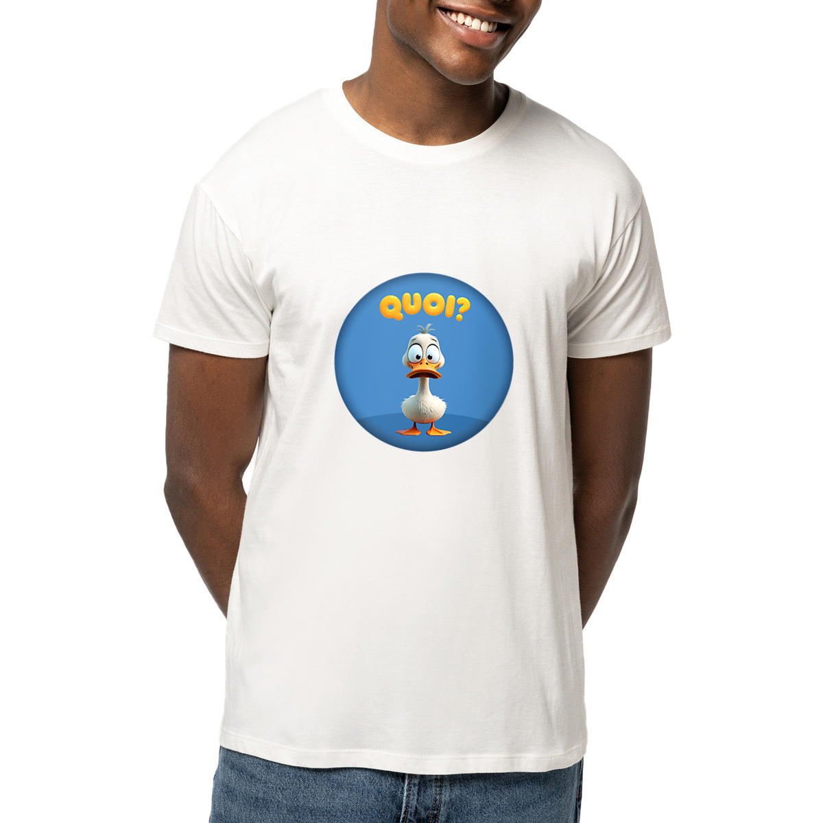 Image front ❀ T-Shirt Mi-Léger Unisexe ~Premium ✦ PETIT CANARD [🌐 FR] ✨