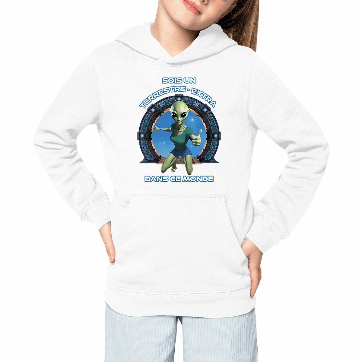 Image front ❀ Sweat-Shirt Standard à Capuche Unisexe Enfant ~Premium ✦ ZETA (EXTRA-TERRESTRE) [🌐 FR] 