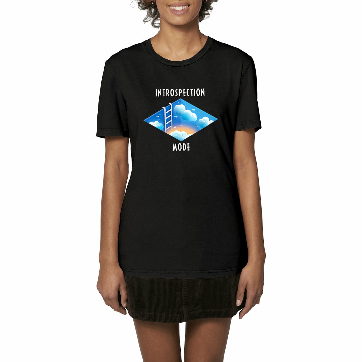 Image front ❀ T-Shirt Mi-Léger Unisexe Vintage ~Premium ✦ INTROSPECTION MODE [🌐 INT] ✨