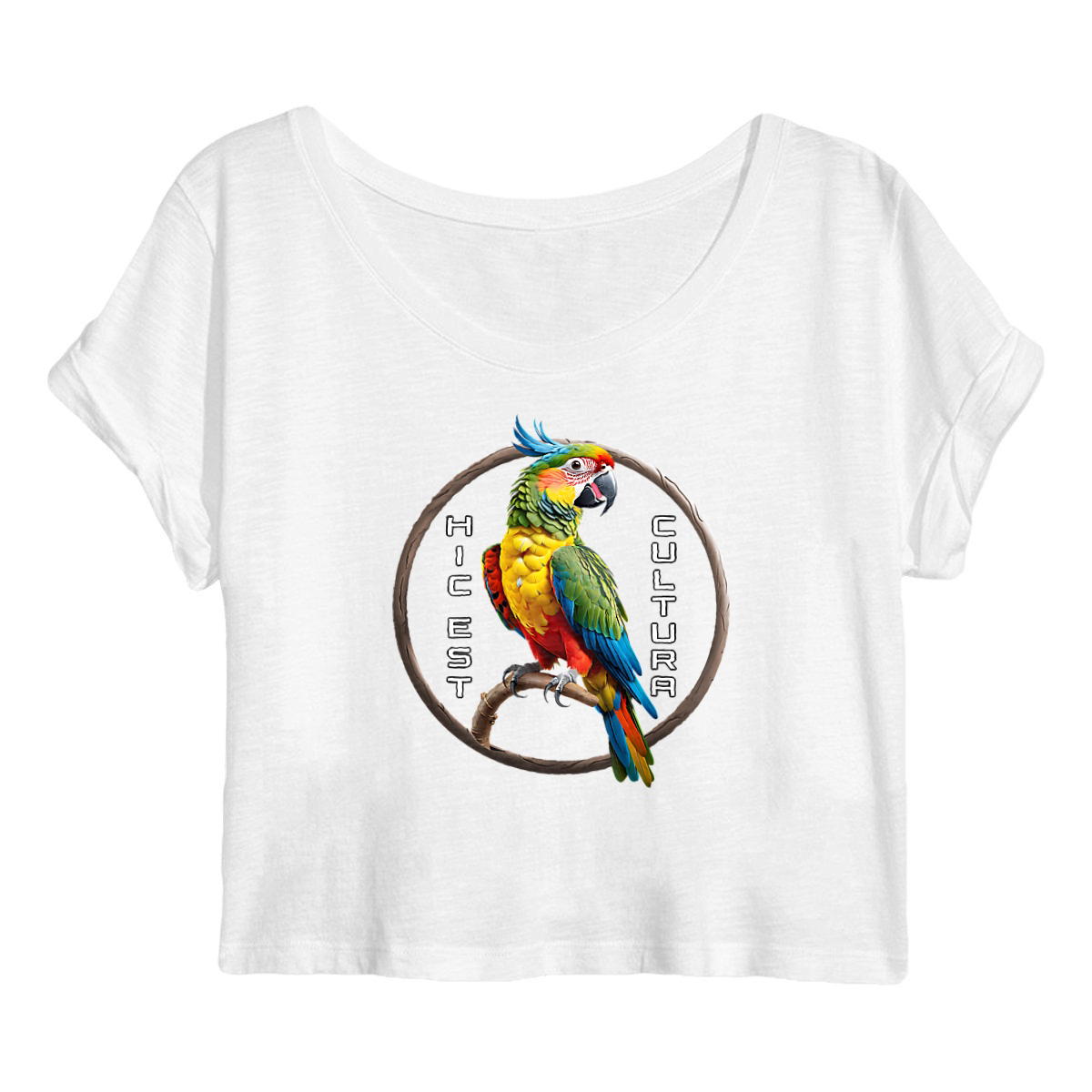 Image back ❀ Crop Top Léger Femme ~Premium+ ✦ PERROQUET [🌐 LAT] ✨