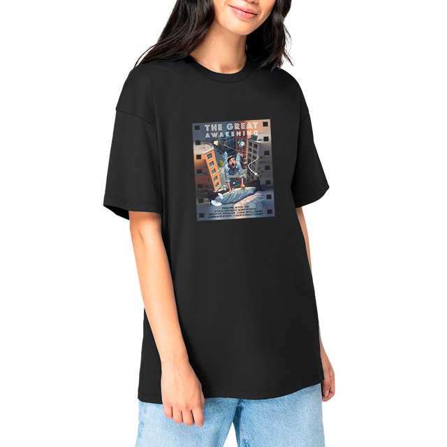 Image front ❀ T-Shirt Épais Unisexe Oversize ~Premium+ ✦ THE GREAT AWAKENING [🌐 EN] ✨