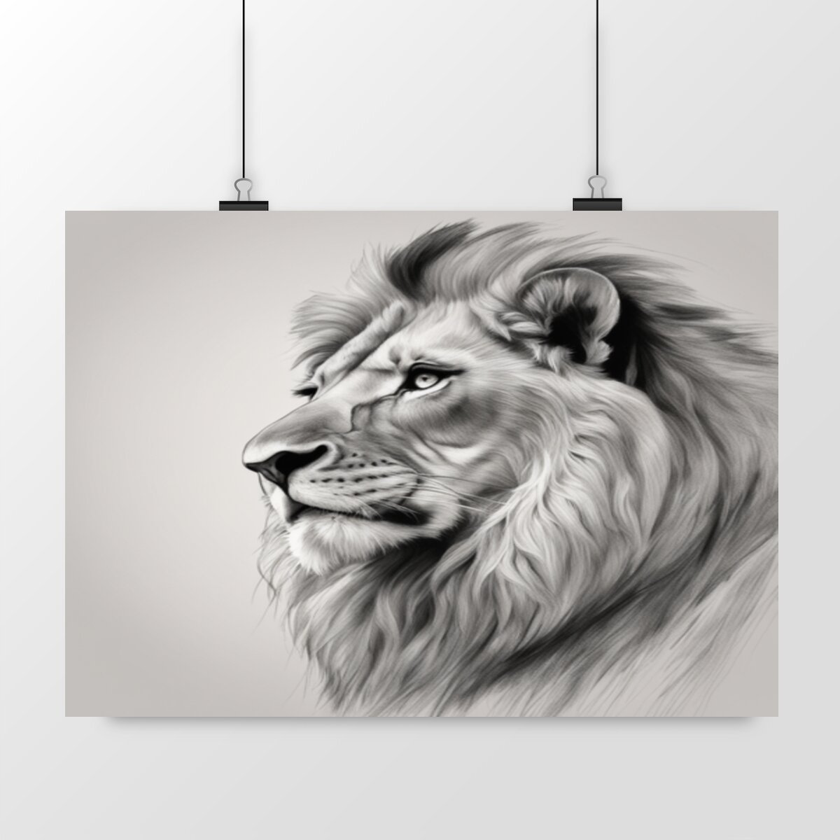 Image front Lion noir et blanc suite