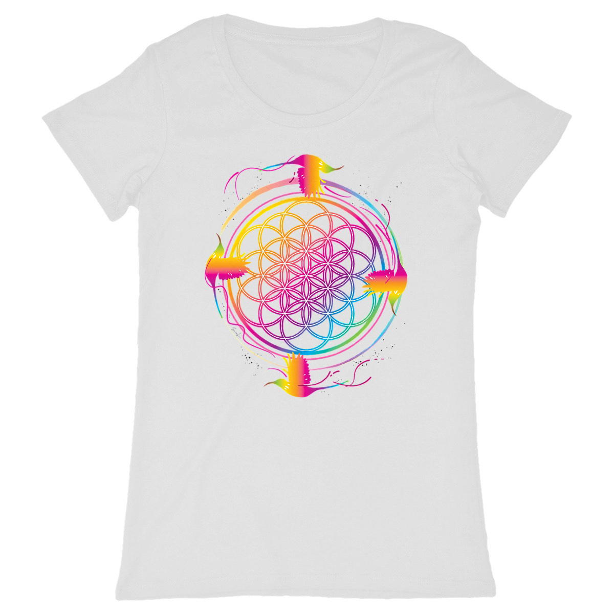 Image back Sunbird Flower of Life Artist's Collection women's t-shirt