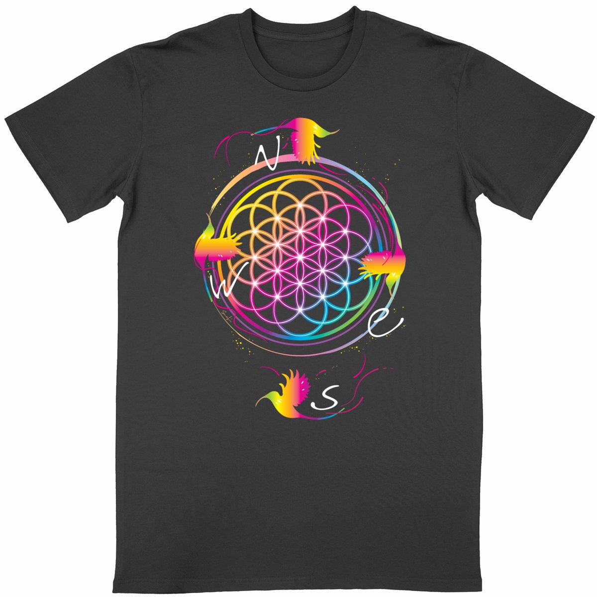 Image back Sunbird Flower of Life Artist's Collection unisex t-shirt