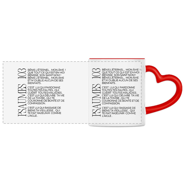 Psaumes 103 - Mug à anse en forme de coeur - Panoramique