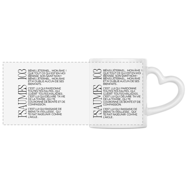 Psaumes 103 - Mug à anse en forme de coeur - Panoramique - Image