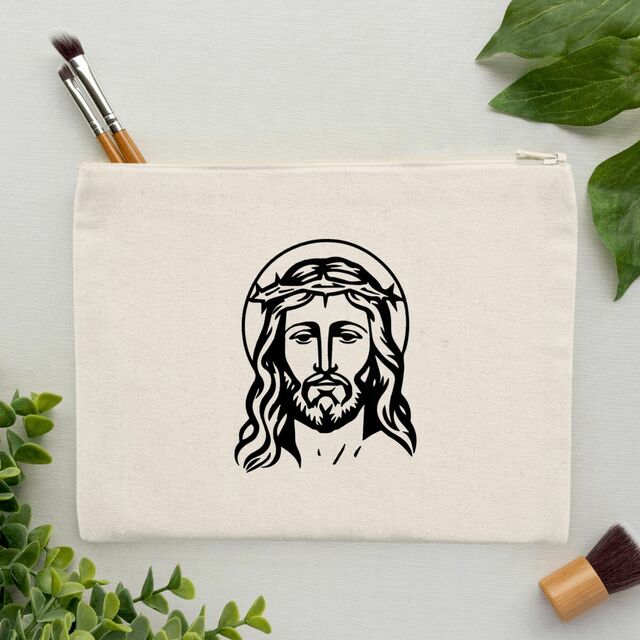 Visage de Jésus - Pochette en coton recyclé