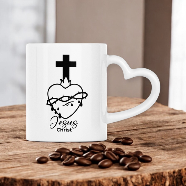 Sacré coeur - Mug à anse en forme de coeur