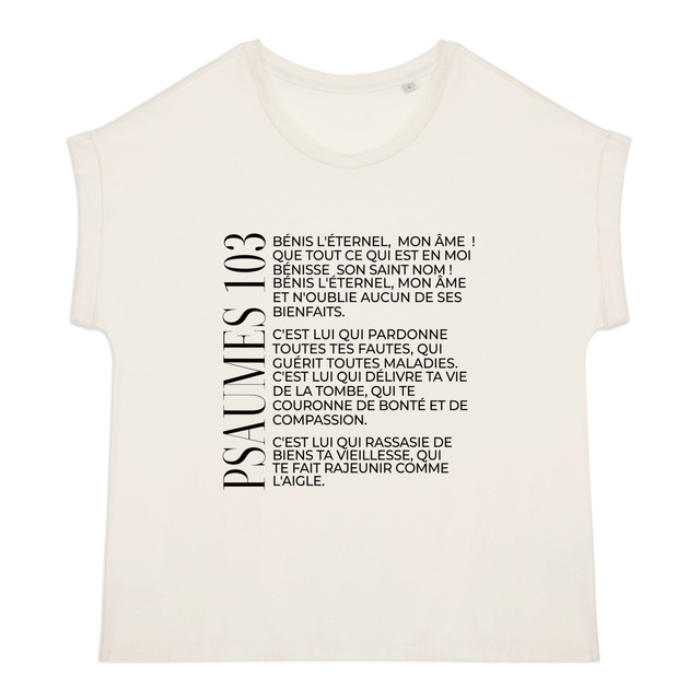 Psaumes 103 - T-shirt femme biologique manches à revers - Image