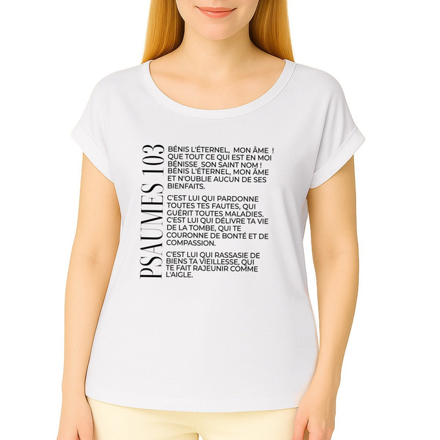 Psaumes 103 - T-shirt femme biologique manches à revers