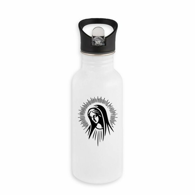 Vierge Marie - Bouteille en inox avec paille - Image