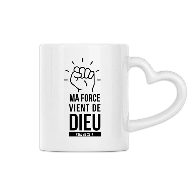 Ma force - Mug à anse en forme de coeur - Image