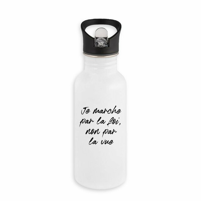 Par la foi - Bouteille en inox avec paille - Image