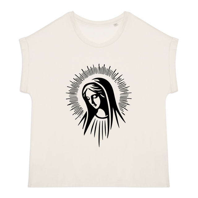 Vierge Marie - T-shirt femme biologique manches à revers - Image