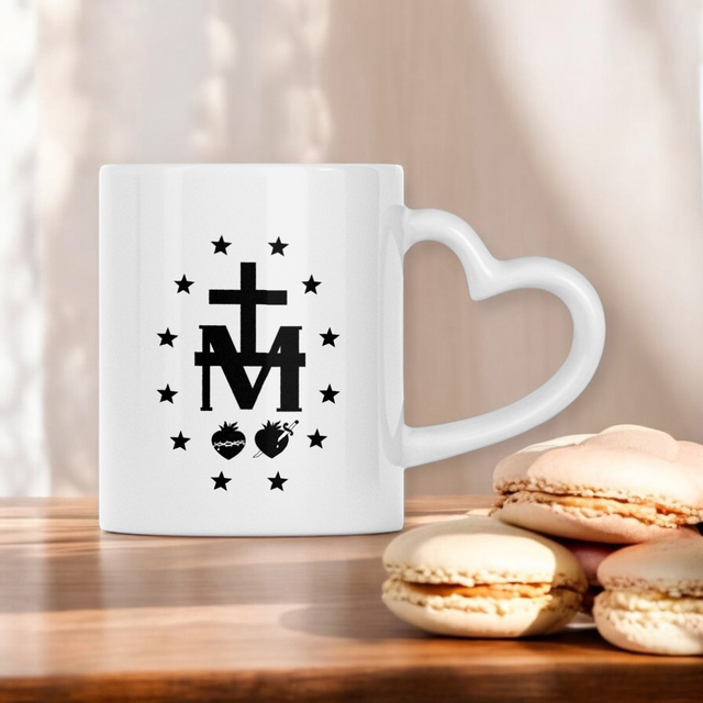 Medaille miraculeuse - Mug à anse en forme de coeur