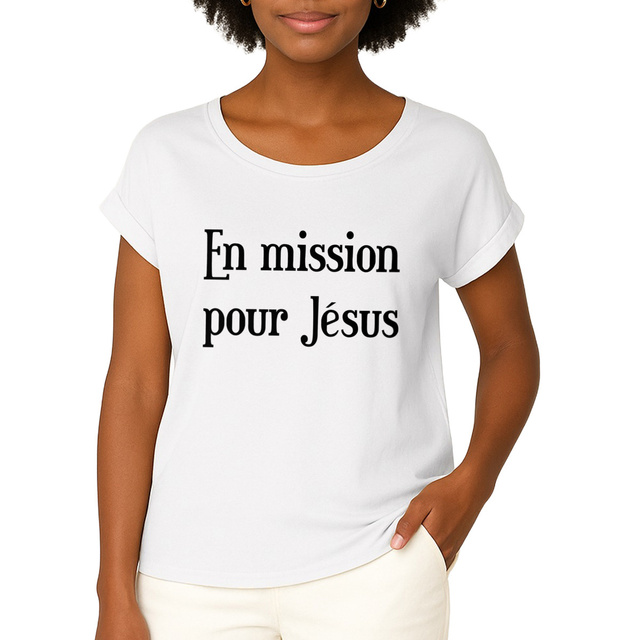 En mission - T-shirt femme biologique manches à revers