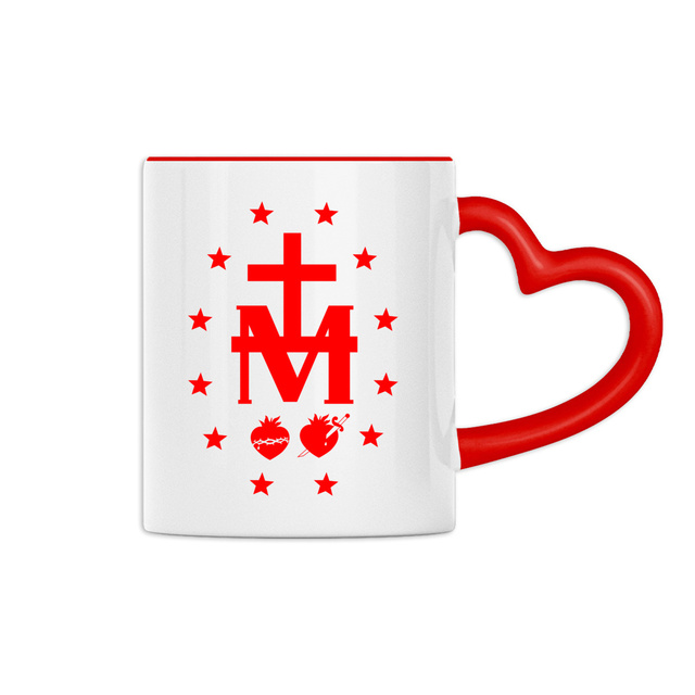Medaille miraculeuse - Mug à anse rouge en forme de coeur - Image