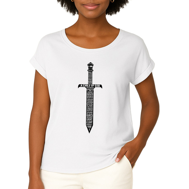 A child of God - T-shirt femme biologique manches à revers