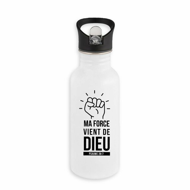 Ma force - Bouteille en inox avec paille - Image