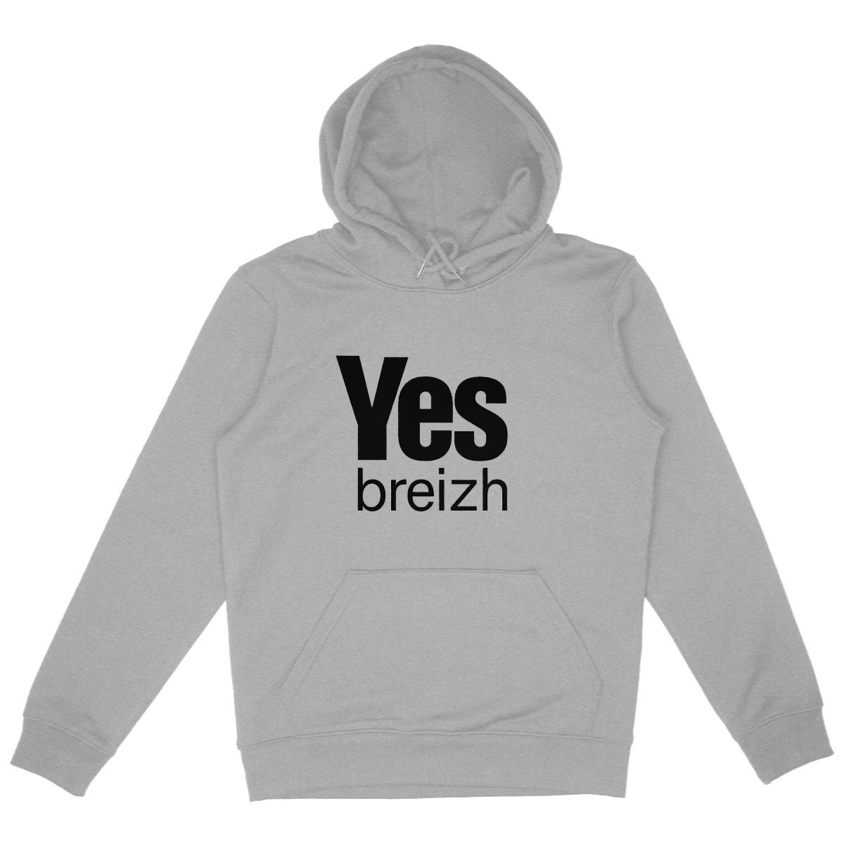 Image front Sweat à capuche Yes Breizh – coton bio épais unisexe (gris chiné)